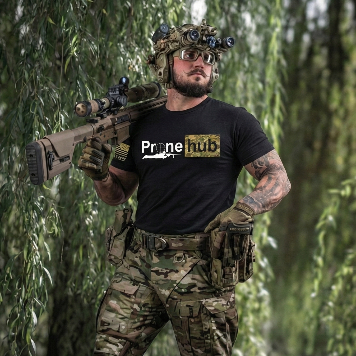 American wearing Liberty Load apparel outdoors