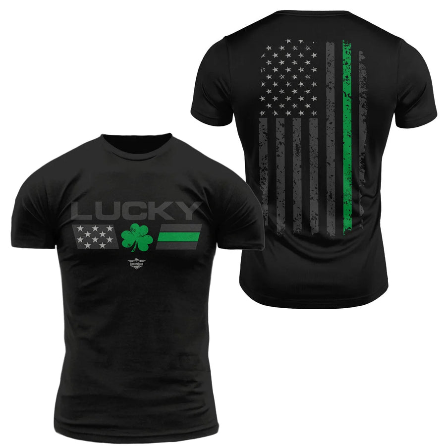 Lucky Green American Flag - T-Shirt
