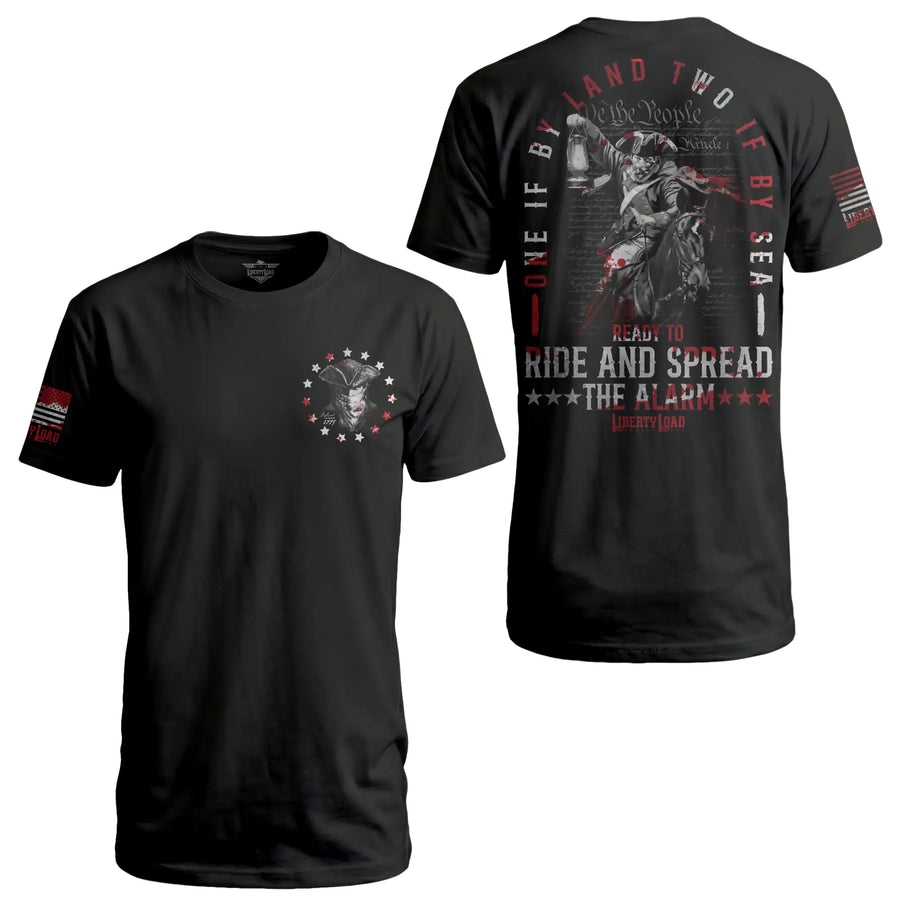 One If by Land Two If by Sea Blood and Ash 1775 - T-Shirt