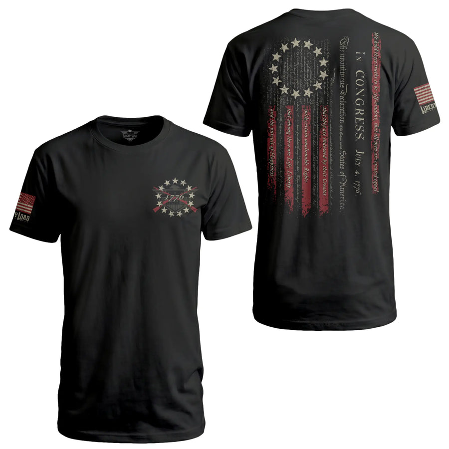 Betsy Ross America Flag Declaration 1776 - T-Shirt