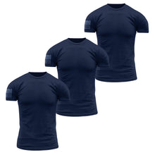 Premium Fabric Basic T-Shirts - Navy - 3 Pack