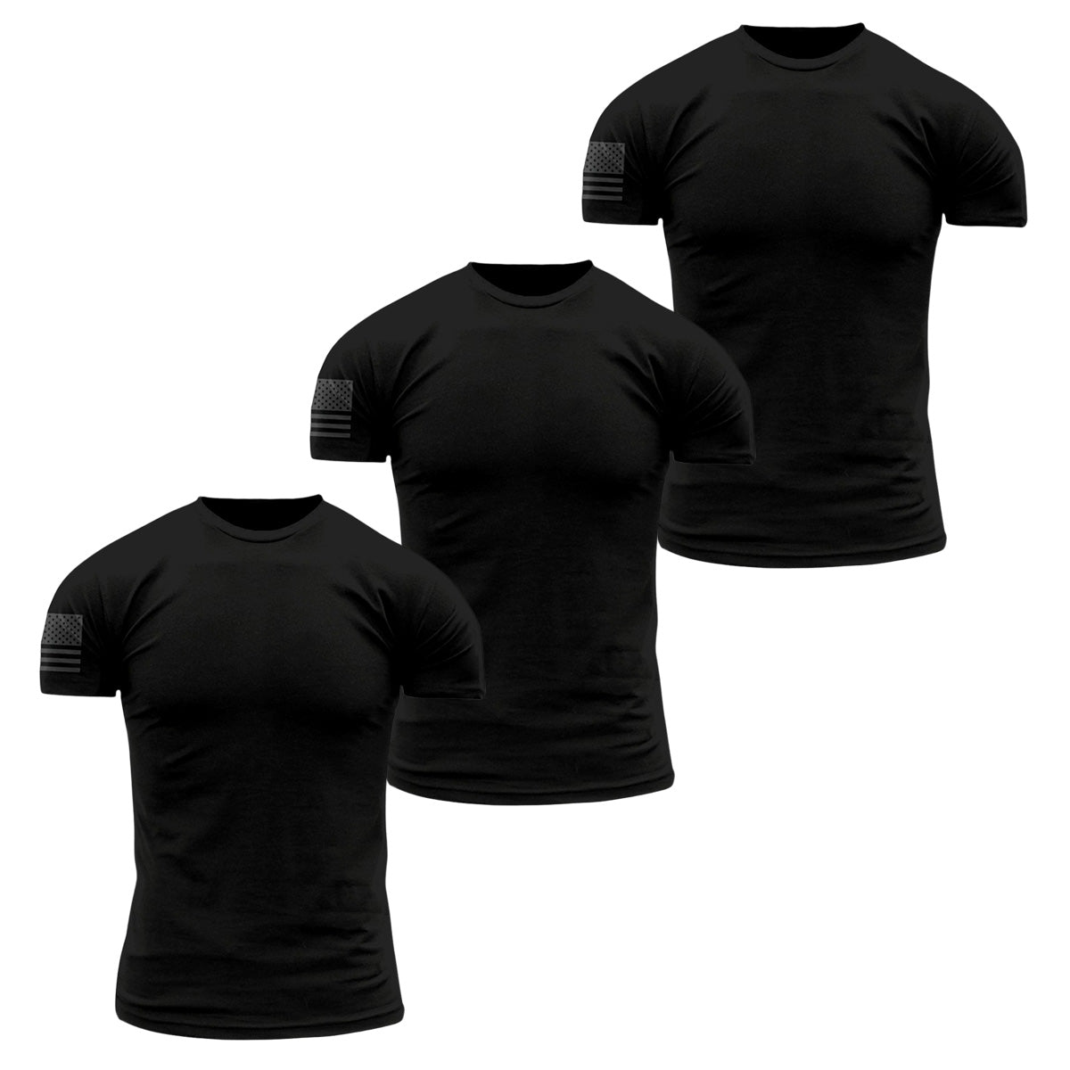 Premium Fabric Basic T-Shirts - Black - 3 Pack