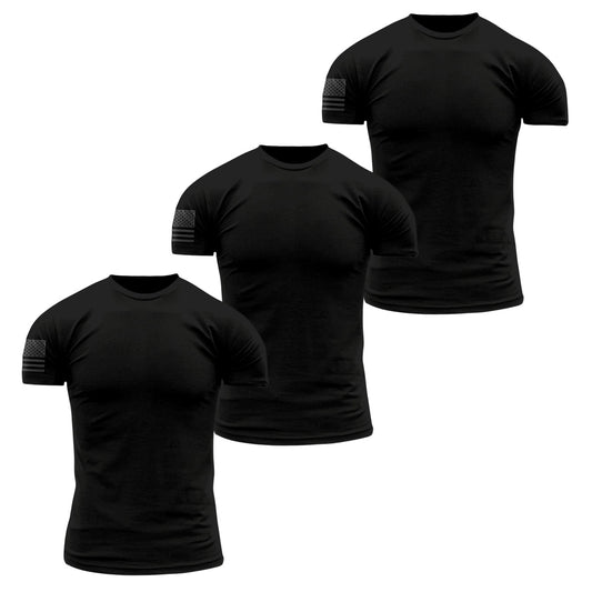 Premium Fabric Basic T-Shirts - Black - 3 Pack