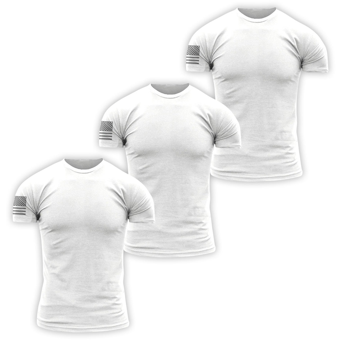 Premium Fabric Basic T-Shirts - White - 3 Pack