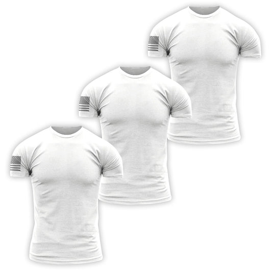 Premium Fabric Basic T-Shirts - White - 3 Pack