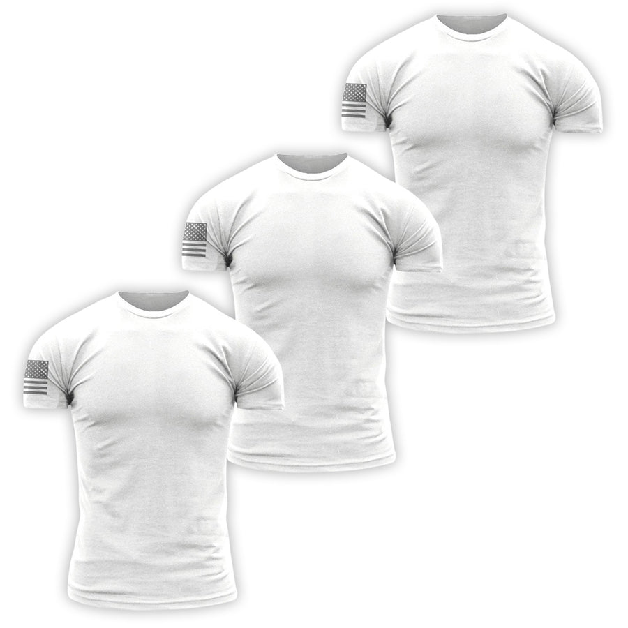 Premium Fabric Basic T-Shirts - White - 3 Pack