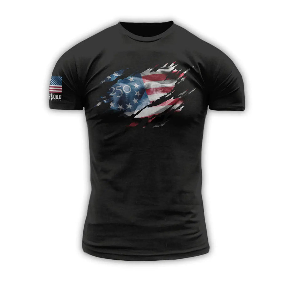 250 American Rip Flag - T-Shirt